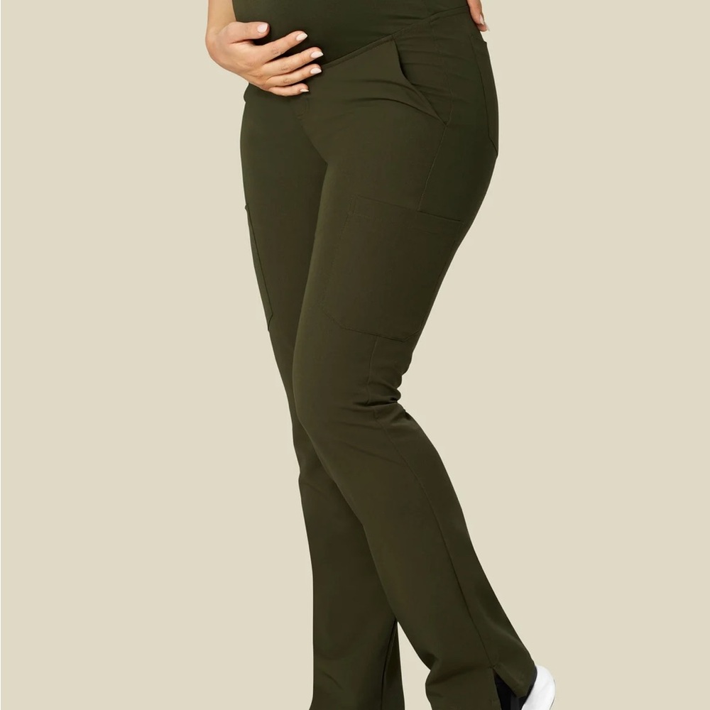 Mandala Women's Olive Scrub Maternity Pants Size Large